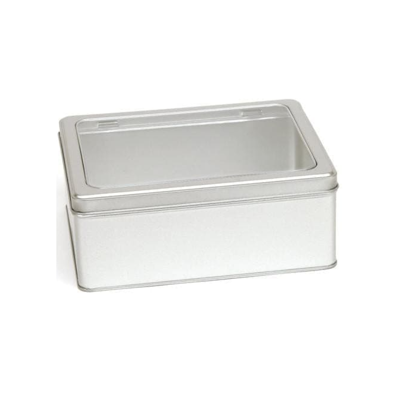 Boite rectangulaire avec couvercle à charnières et fenêtre TW2337W Métal - 3