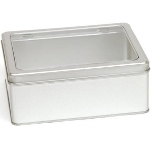 Boite rectangulaire avec couvercle à charnières et fenêtre TW2337W Métal - 3
