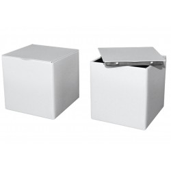 Boite métal carrée blanche