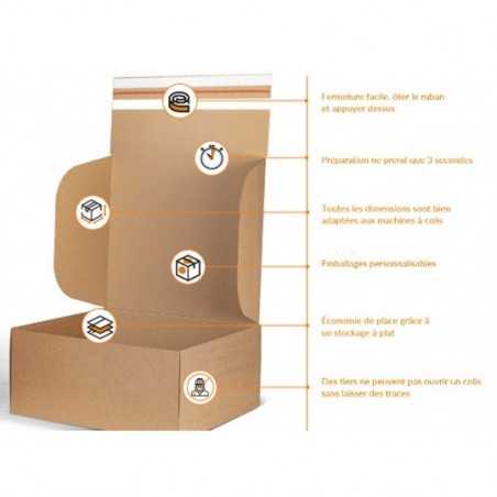Boite d'expédition imprimée avec adhésif LB427S30 Carton - 6