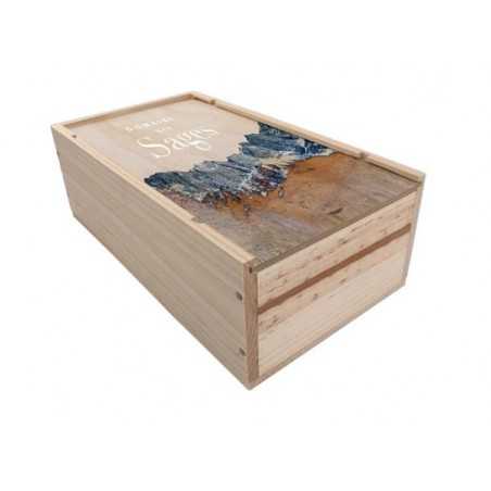 Caisse à vin en pin, couvercle à glissière MA0302063 Bois - 4