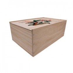 Caisse à vin en pin, couvercle à glissière MA0302076 Bois - 3