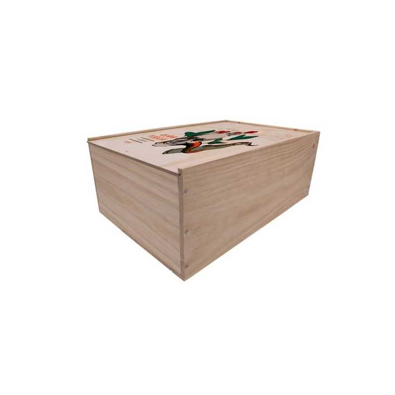 Caisse à vin en pin, couvercle à glissière MA0302076 Bois - 3