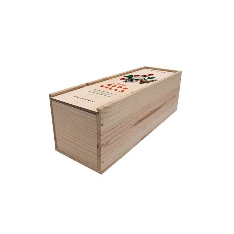 Caisse à vin en pin, couvercle à glissière MA0302039 Bois - 3
