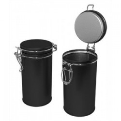 Boite métal ronde avec couvercle clip noire AV3145 Métal - 2