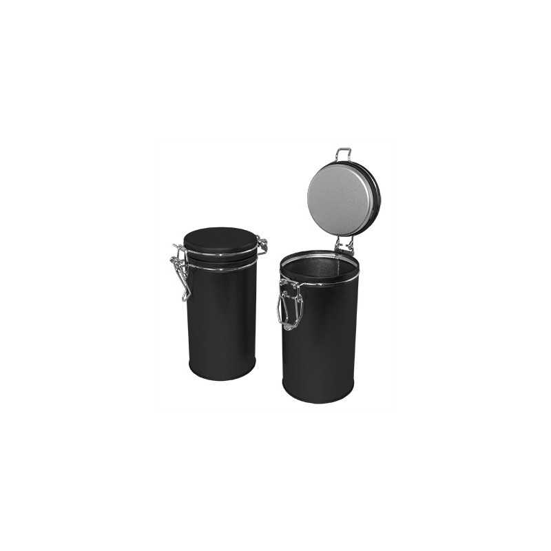 Boite métal ronde avec couvercle clip noire AV3145 Métal - 2