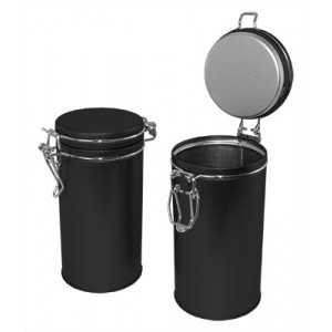 Boite métal ronde avec couvercle clip noire AV3145 Métal - 2